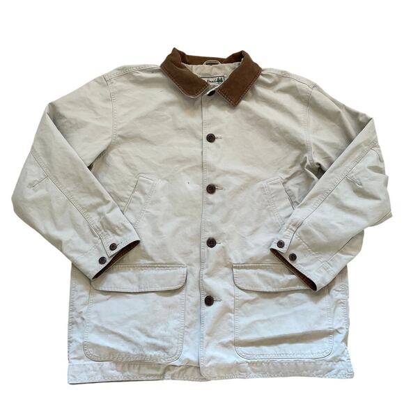 L.L. Bean Vintage Beige Barn Jacket/Chore Coat Wildlife Print Lining Corduroy XL - Picture 1 of 16